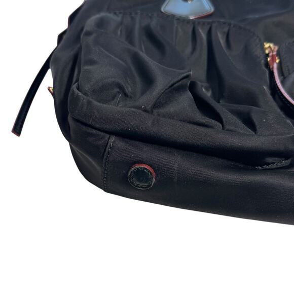 MZ Wallace Paige Nylon Black with Leather Trim Shoulder Bag Purse Handbag - Picture 2 of 11